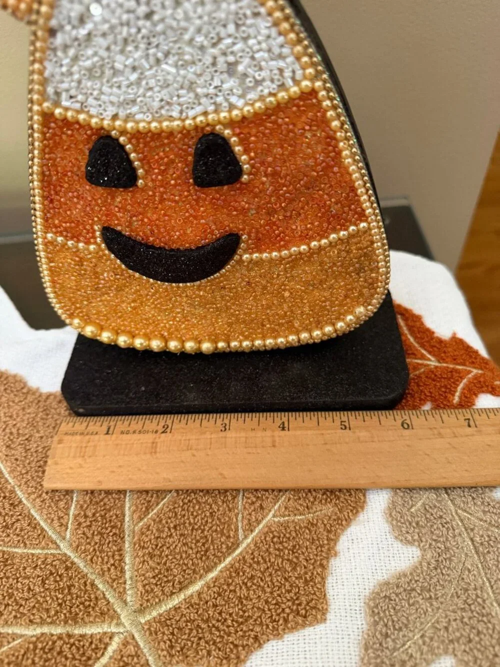 U CHOOSE Halloween table decor SEQUINED/GLITTERY Ghost, Crow, Candy Corn NWT